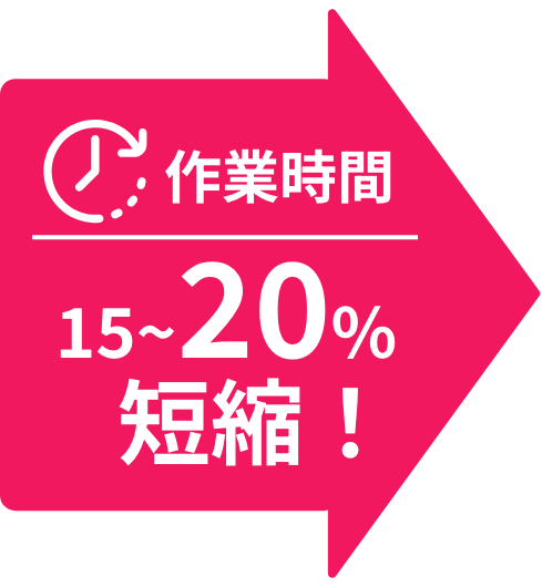 作業時間15〜20%短縮