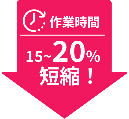 作業時間15〜20%短縮
