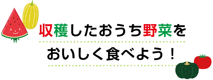 収穫したおうち野菜をおいしく食べよう！